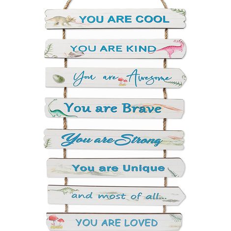Plaque en Bois à Suspendre Motivant Panneaux Bois avec Corde Panneau D'Énergie Positive Plaque Inspirante pour la en bois Décoration Murale plaque de Motivation pour Enfants (1/5)