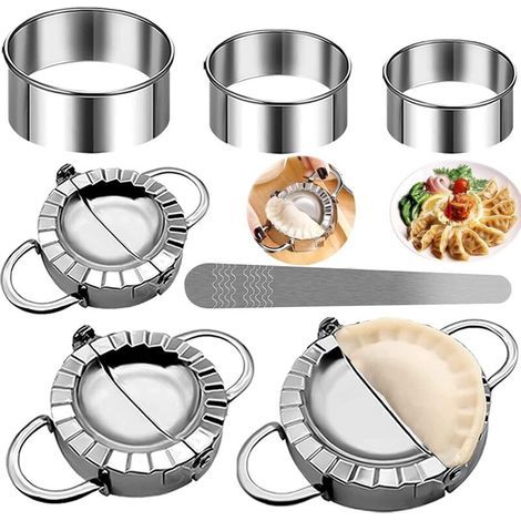 Moule Ravioli,7 Pièces Acier Inoxydable Ravioli Maker Et Ravioli Cutter Kit,Moule à Dumplings,Machine à Boulettes,Accessoires de Cuisine Ravioli Cutter (1/5)