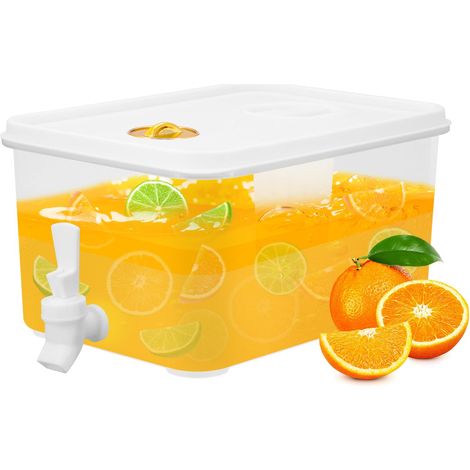 Distributeur de boissons de 5 L avec robinet, distributeur d'eau et de jus de fruits pour réfrigérateur avec filtre et date de stockage, distributeurs de boissons glacées pour lait, thé glacé (1/5)