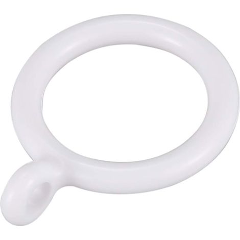 Trade Shop - Set 9 Pcs Anillo Anillo Gancho Para Cortinas De Plástico De 35 Mm Baño Blanco Blanco 87353 -