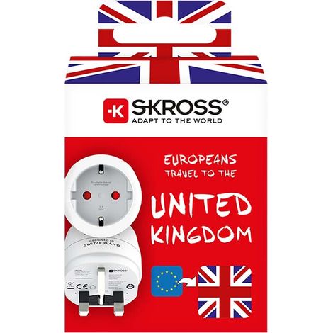 Skross Reise-Adapter Reiseadapter Europa-Grossbritannien mit Schutzkontakt