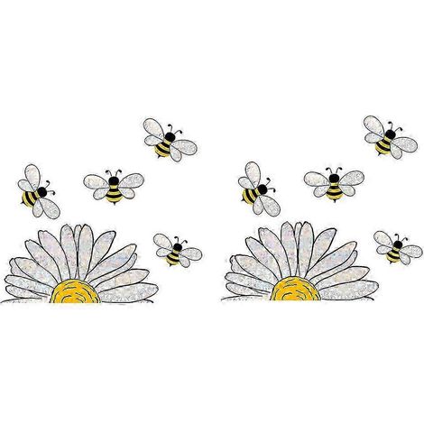 Autocollants pour vitres à motif d'abeilles mignonnes - Autocollants pour fenêtres abeilles - Autocollants pour vitres vitraux, Autocollants pour fenêtres tournesol (1/5)
