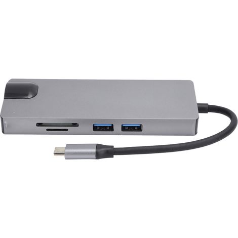 Adaptateur multiport audio/vidéo numérique USB-C avec sortie vidéo HDMI ultra haute définition, largement compatible avec des appareils tels que MacBook, iPad, Samsung Galaxy, Surface Book et Dell.