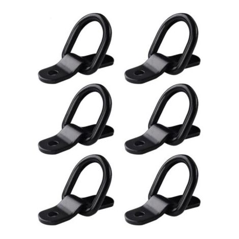 BUNTHAUS Sangles d'arrimage à anneaux en D, 6 attelages robustes pour camions, bateaux, kayaks. Vis inclus, capacité de charge 150 kg. (1/5)