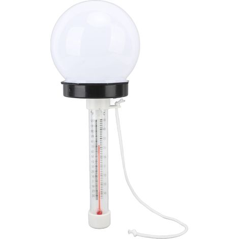 Ortviai Thermoscope Flottant pour Piscine et Spa – Lampe Solaire avec Indicateur de Température et Éclairage Chromatique