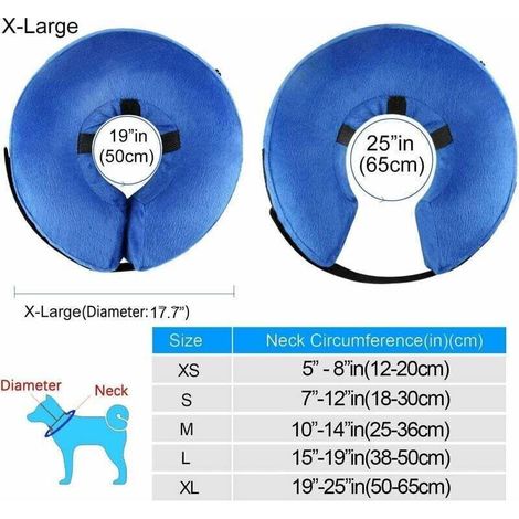 Collier pour Chien Collier de Chien Gonflable de Protection Collier de Protection Collier pour Animaux de Compagnie Réglable Collier de Protection Confortable avec Velcro XL (1/4)
