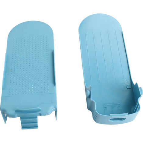 Organisateur de chaussures gain de place à double couche, range-chaussures et sandales, bleu clair (1/5)