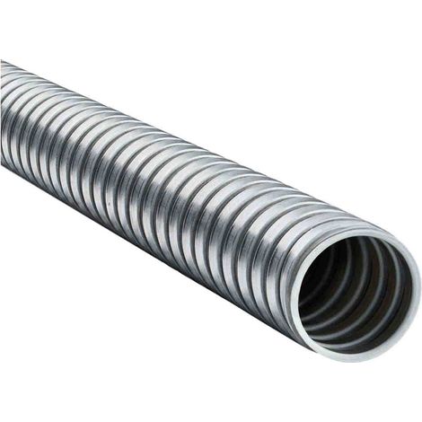 FLEXA SPR-AS Metallschutzschlauch eingehaktes Profil blank - FWP-BL 36, AD 36,0mm, ID 31,0mm eingehaktes Profil, Mindestbiegeradius bewegt 150,0mm - 1 Meter