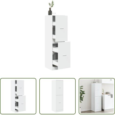 vidaXL Armoire à pharmacie - Armoire d'apothicaire blanc 40x41x144,5 cm bois d'ingénierie (1/5)