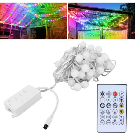10 m RGB 5V IP65 Lichterkette, smarte WLAN-Dekorationslampe mit 24-Tasten-Fernbedienung (1/5)