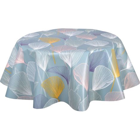 Nappe en toile cirée ronde 150 cm – PVC durable et résistant aux tâches – Épaisseur 180 microns – Facile à nettoyer avec éponge – CPM