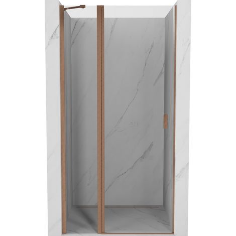 Mexen Mist Duschdrehtür 75 cm, transparent, gebürstetes Kupfer - 8A4-075-000-65-00