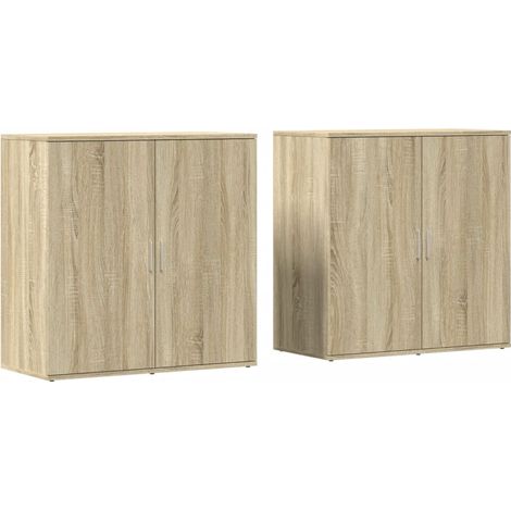 Credenza buffet cassettiera mobile contenitore organizer cucina soggiorno soggiorni set da 2 sonoma 79 x 38 x 80 cm derivati del legno marrone 020036824