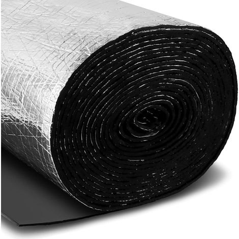 Plaque Isolante Thermique Autocollante 5mm, Isolant Thermique Réfléchissant en Aluminium, Isolant Caoutchouc pour Sol, Mur, Combles, 32 cm x 10 m (1/5)