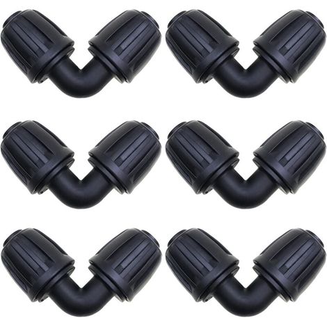 Accessoires d'irrigation,6 Pcs Connecteurs Coudés, Raccord Arrosage 16 mm, Connecteur de Tuyau D'irrigation de Jardin, pour connecteurs d'irrigation de Jardin Tuyau PE (1/4)