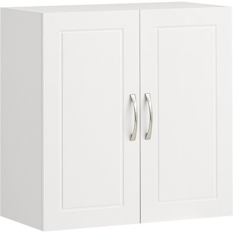 SoBuy FRG231-W Hängeschrank mit Zwei Türen Wandschrank Badschrank Küchenschrank Medizinschrank Weiß BHT ca: 60x60x30cm