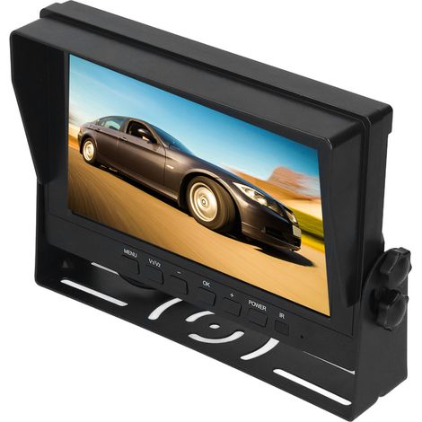 Écran de surveillance de recul IPS HD Plein écran 2 entrées vidéo avec pare-soleil pour camions, moissonneuses et engins agricoles (1/5)