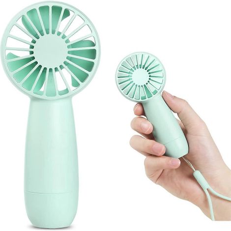 Mini ventilateur portatif, petit ventilateur de poche rafraîchissant, avec batterie rechargeable de 4800 mAh pour une longue autonomie, ventilateur de bureau personnel puissant à 3 vitesses (1/5)