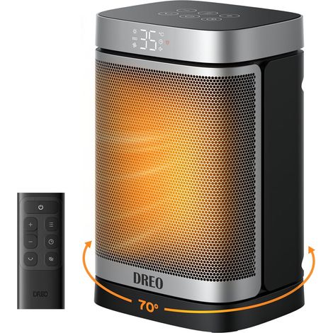 Chauffage d'appoint Atom One, Oscillant sur 70°, Électrique, Radiateur céramique PTC avec thermostat, Minuterie 1-12 h, Télécommande, Protection anti-surchauffe et anti-basculement, Mode ECO (1/5)