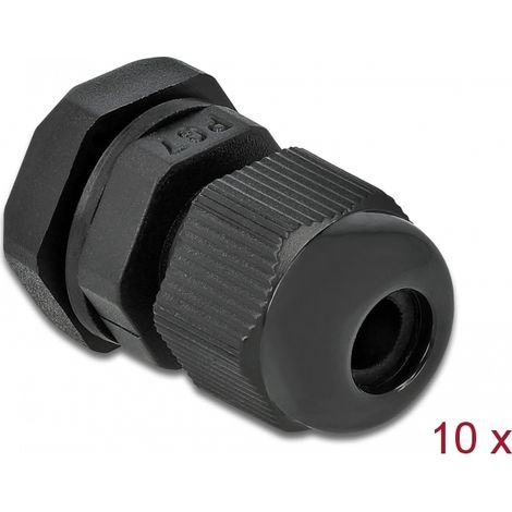 DeLOCK Delock 60192 - Noir - Plastique - 10 pièce(s) - PG7 - 6,5 mm - IP68 (1/5)