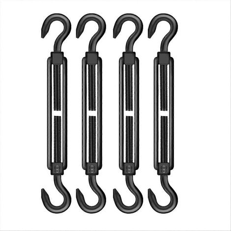 Lot de 2 tendeurs à crochet M8 en acier inoxydable 304, robustes, pour la tension des câbles métalliques. (1/5)