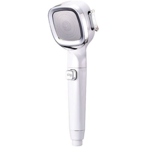 Verchromte Hochdruck-Handbrause mit Stopptaste, Duschkopf mit 3 Strahlarten zur Auswahl, Antikalk mit Stoppfunktion, Universalmodell (1/5)