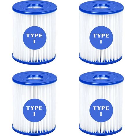 Cartouche filtrante de type I pour piscine Bestway, cartouche de rechange pour piscine gonflable, 7,9 x 8,9 cm, lot de 4 (1/5)