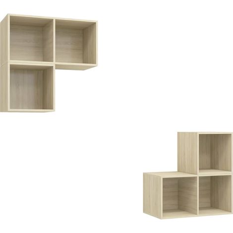 Maison Exclusive - 4-tlg. TV-Schrank-Set Sonoma-Eiche Holzwerksto (1/5)