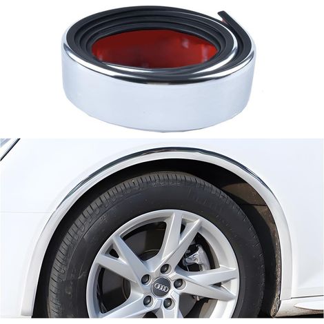 Universal Rubber Front Spoiler Lip Protector for Car Wheel Passage, Universal Rubber Car Wheel Protection Strips Anti-Collision Mouldings (Silver) (1/5)