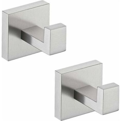 Wandhaken für Badezimmer und Küche, Handtuchhalter aus Edelstahl SUS304, 2 Stück, gebürstet (1/5)