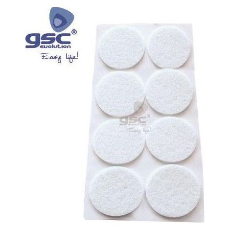 Set 8 adesivi rotondi in feltro Ø25mm bianco GSC 003802752