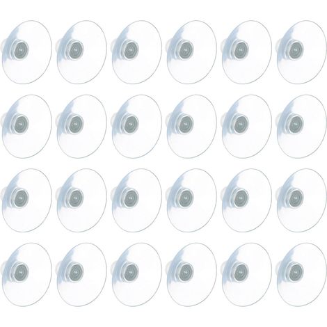 Ventouses Filetées en Pvc Transparentes 24pcs, Crochets Puissants Réutilisables pour Salle de Bain, Support Léger Capacité Max 2kg, pour Fenêtres et Murs Lisses (1/5)