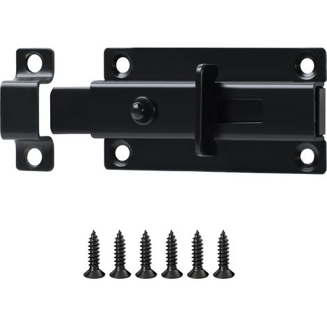 Verrous Loquet Porte Extérieur 8 virgule 6 x 4 virgule 5 CM en Inox Noir (1/5)