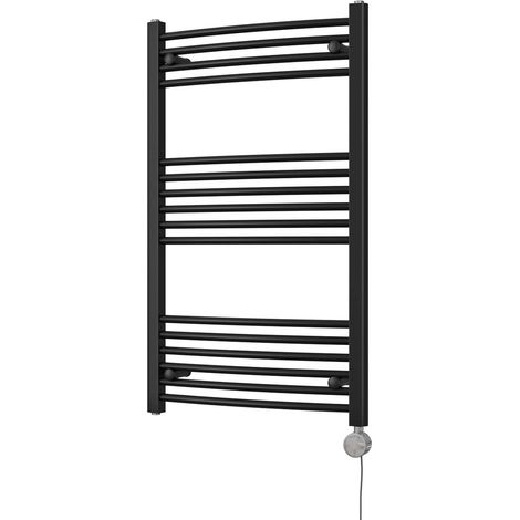 Zennor - Black Electric Towel Rail H1000mm x W600mm Curved 500w Thermostatic (1/3)