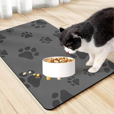 Cat Bowl Mat, Absorbent Dog Mat 30 x 50 cm Dog Bowl Mat, Absorbent Quick-Drying Cat Bowl Mat (1/5)