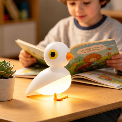 Veilleuse LED oiseau blanc avec détecteur de mouvement et fixation magnétique rechargeable USB blanc réf 2705 16 × 11 × 13 cm 300 g – Livraison gratuite