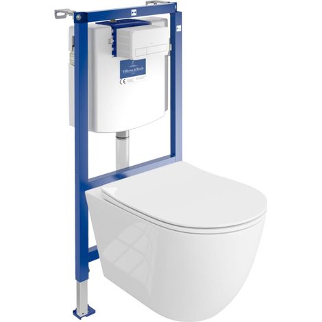 VILLEROY&BOCH WC Set mit Vorwandelement, Wand-WC und Spülknopf (1/5)