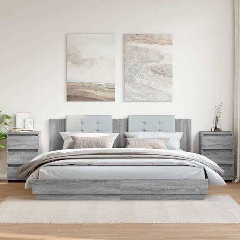 vidaXL Comodini Grigio Sonoma 2 pz 40x35x62,5 cm in Legno