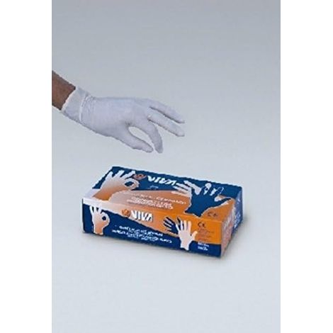 Viva Einweg-Latexhandschuhe CF100 Größe M Weiß Gepudert 100 Stück