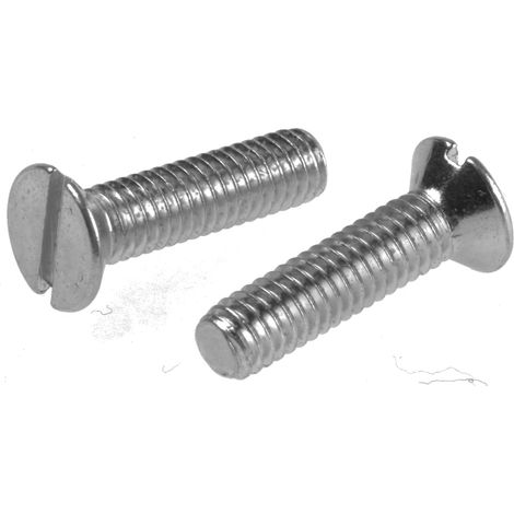Vis à métaux RS PRO M4 à tête Fraisée fendue en Acier, 16mm ( Prix pour Sachet de 100 )
