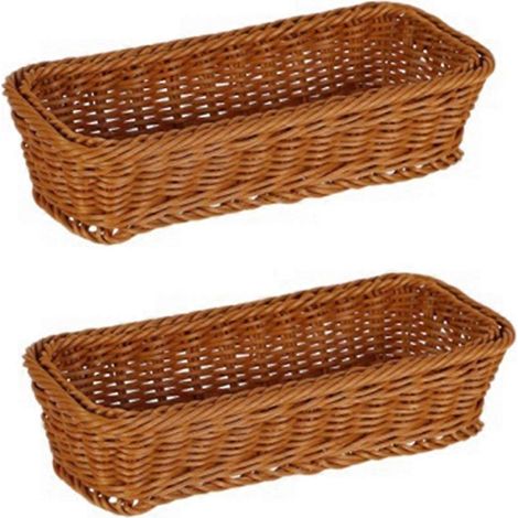 Panier tressé en rotin plastique pour ranger cuillères, fourchettes, couteaux et baguettes A-- (1/5)