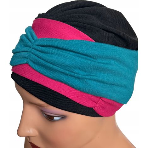 Lila 3-in-1-Turban + Turban-Stirnbänder für Damen, einfarbig, aus Bambus, Frühlingsset (1/5)