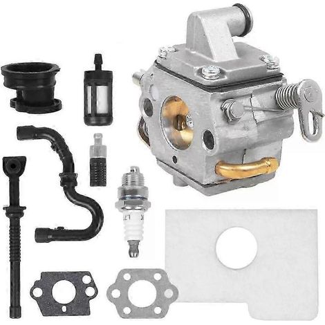 Kit de bougie d'allumage, filtre à air et carburateur compatible pour tronçonneuses Stihl 017, 018, MS 170, MS 180 - Kit de réparation complet pour moteur de tronçonneuse (1/5)