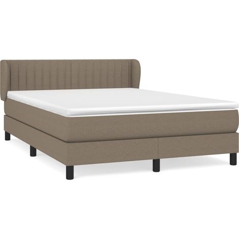 Sommier à lattes de lit avec matelas Taupe 140x190 Tissu (1/5)
