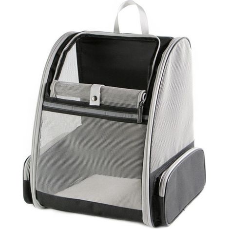 Sac À Dos Pour Animaux De Compagnie - Sac Portable Respirant Pour Chat Et Chien - Cadre En Acier - Ventilation 360° - Jusqu’à 8 Kg - Noir (1/5)