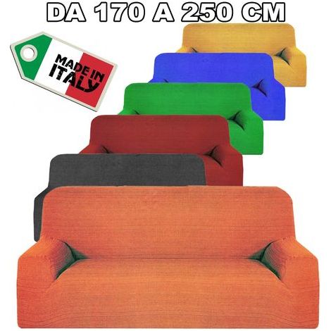 TRADE SHOP - Copridivano 3 Posti Estendibile Da 170 A 250 Cm Copri Divano Elasticizzato - Blu (1/5)