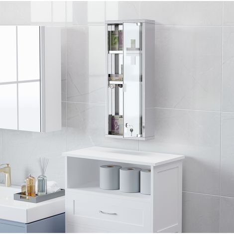 MEUBLIV Botiquín mural 20x12x58 cm plata – con cierre (1/5)