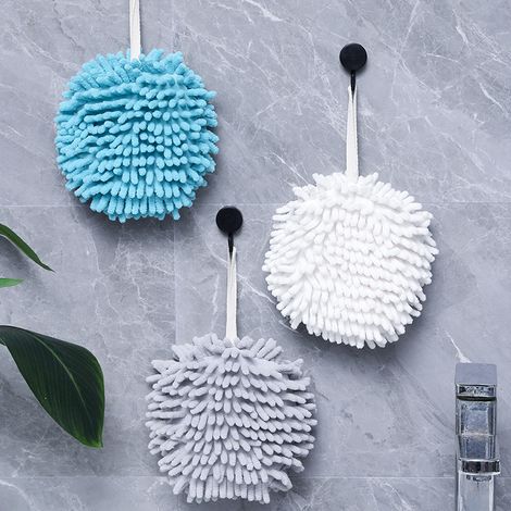 Filiyano-Lot de 3 gants de toilette japonais en chenille épaisse, à suspendre (1/5)
