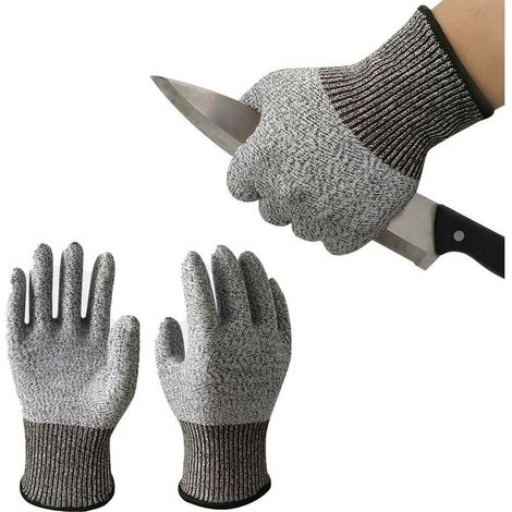 1 Paire Gants de Travail Anti Coupures, Protection de Niveau 5, Gants de Coupe pour L'écaillage D'huîtres, Cuisine, Jardinage, Bricolage, Extérieur L, Gants de Protection du Travail (1/5)