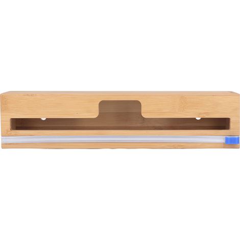 Dispensateur de Papier Alimentaire en Bambou avec Coupeur - 1 Fente, Durable et Facile à Utiliser (1/5)